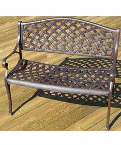 Shop Nassau Bronze Cast Aluminum Patio Bench Free Shipping Today