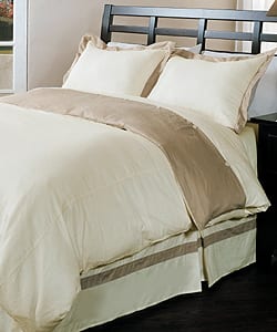 Shop Natural Linen Duvet Cover Set With Bedskirt Overstock 2066644