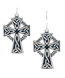 celtic cross earrings sterling silver