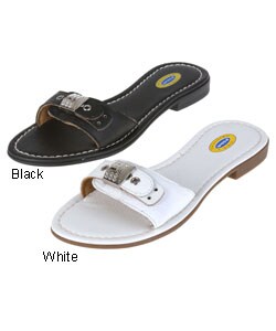 scholl leather look sandals low