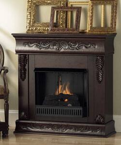 Shop Mahogany Carved Ventless Fireplace Free Shipping Today