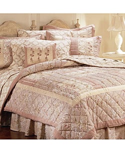 Pink Chablis Handcrafted Quilt Set (Queen). Opens flyout.