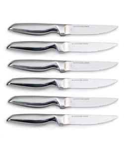 Farberware Stainless Steel Serrated Wood Steak Knife Set of 6