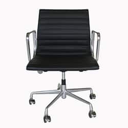 slide 1 of 3, Aluminum Frame and Full Leather Office Chair