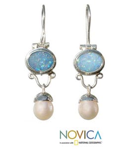 Pearl and Opal Harmony Earrings (Bali)  