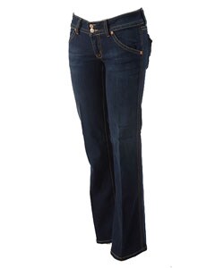 jeans with triangle logo on back pocket