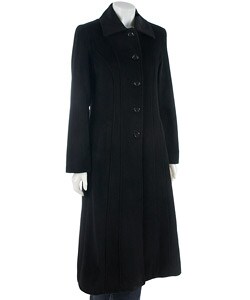 Liz Claiborne Long Wool-blend Coat - Free Shipping Today - Overstock ...