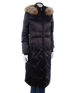 Via Spiga Women's Full-length Down Coat with Raccoon Fur Trim ...