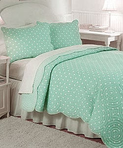 teal colored quilts