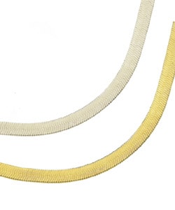reversible white and yellow gold necklace