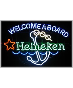 New WELCOMEABOARD Heineken Anchor Neon Sign Display Garage Beer Bar Pub 17x14 