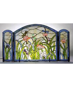 Shop Tiffany Style Dragonflies Fireplace Screen Overstock 2561608