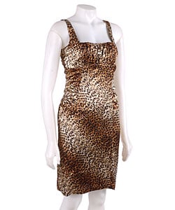 Essentials by A.B.S Sheath Leopard Print Dress
