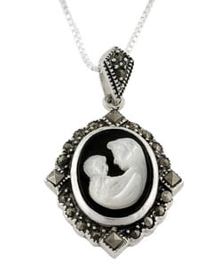 cameo necklace mother and child