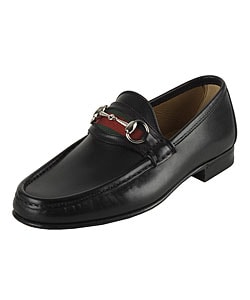 Shop Gucci Men's Leather Loafers with Horsebit Hardware - Overstock ...