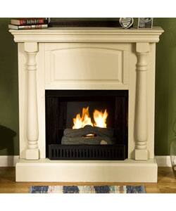 Shop Grenoble Antique White Gel Fuel Fireplace Free Shipping