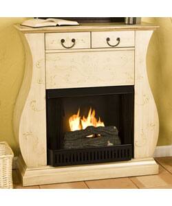 Shop Naples Handpainted Ivory Gel Fuel Fireplace Free Shipping