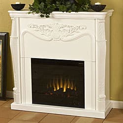 Shop Vienna Antique White Electric Fireplace With Remote Free