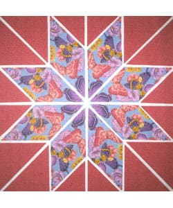 slide 1 of 3, Blue Butterfly Fabric Kit 12 Quilt Blocks