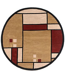 Handmade Elite Contemporary Wool Rug (8' Round) - Bed Bath & Beyond ...