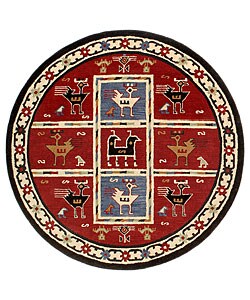 Handmade Elite Tribal Wool Rug (8' Round) - Bed Bath & Beyond - 2664339