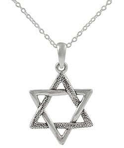 Tressa Sterling Silver Star of David Necklace - Overstock Shopping ...