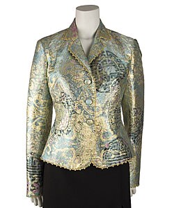 Blumarine Women's Metallic Gold Damask Jacket - 10865360 - Overstock ...