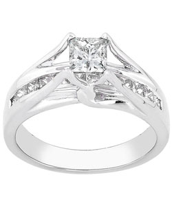 Shop 14k White  Gold  1ct TDW Princess cut Diamond 