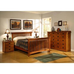 Mission Solid Oak 4-piece Cal King Bedroom Set w/ 12 Drawer Chest ... Mission Solid Oak 4-piece Cal King Bedroom Set w/ 12 Drawer Chest ...