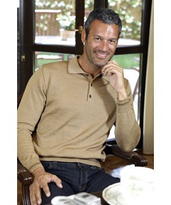 italian merino wool polo sweater