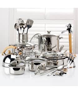 Wolfgang Puck 9piece Stainless Steel TulipShaped Cookwar 