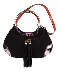 Shop Gucci Black Suede &#39;Indy&#39; Large Tassel Hobo Bag - Free Shipping Today - Overstock - 2888048