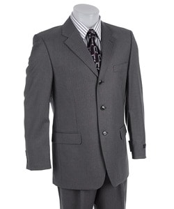 Shop Jones New York Men's Light Grey Pinstriped 3-button Suit - Free ...