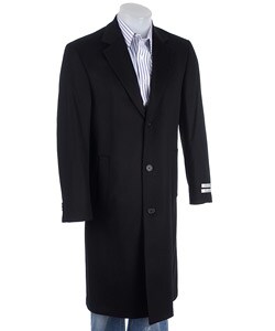 Kenneth Cole Men's Cashmere Blend Black Top Coat - 11069673 - Overstock ...