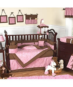 Shop Pink Paisley 12 Piece Baby Bedding Set Overstock 2923490