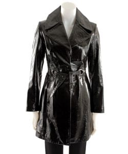 Via Spiga Women's Belted Patent Leather Coat - 11092445 - Overstock.com ...