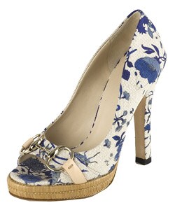 gucci blue floral heels