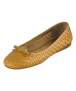 woven leather ballerinas