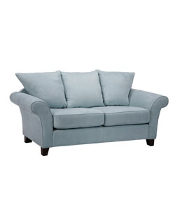 Provence Sky Blue Microfiber Flared Arm Sofa. Opens flyout.