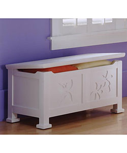white toy chest with cushion