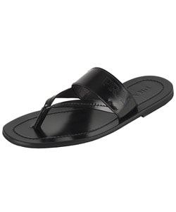 Shop Prada Men's Black Leather Thong Sandals - Free Shipping Today ...