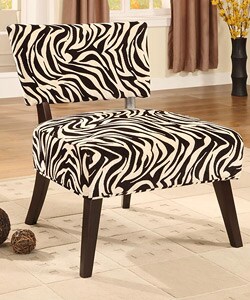 Shop Zebra Print Creme & Black Occasional Chair - Free Shipping Today ...