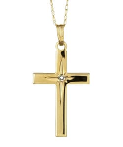 flat gold cross pendant