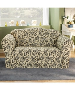 Chantal Black Floral Cream Sofa Slipcover Overstock Com Shopping The Best Deals On Sofa Slipcovers