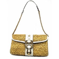 michael kors straw clutch bag