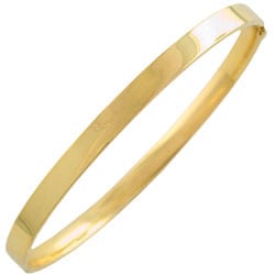 14k Yellow Gold Flat Bangle Bracelet - 11227795 - Overstock.com ...