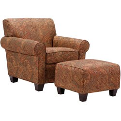 Mira 8 way Hand tied Paisley Arm Chair and Ottoman Bed Bath Beyond 3141431