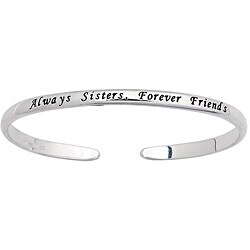 Shop Sterling Silver Engraved Sister Sentiment Cuff Bracelet ...