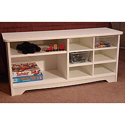 Shop White Half Cubby Bench Free Shipping Today Overstock