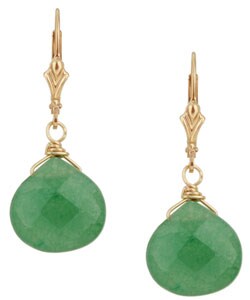 Lola's Jewelry Goldfill Green Aventurine Briolette Earrings